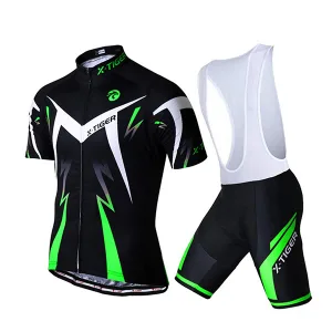 Men's Cycling Suit "X-Pro" - Cycling Set with Bib Shorts Green
