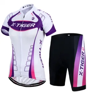 Women's Cycling Suit - "X-Pro" - White & Purple