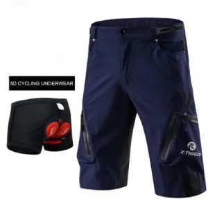 MTB Cycling Shorts - Dark Blue with Gel