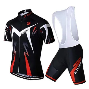 Men's Cycling Suit "X-Pro" - Cycling Set with Bib Shorts Red