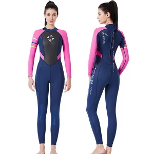 3mm Women’s Neoprene Wetsuit - Pink & Blue, S