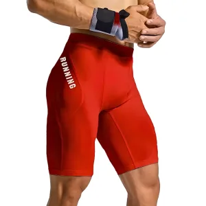 Men's Workout Compression Shorts - Red, S
