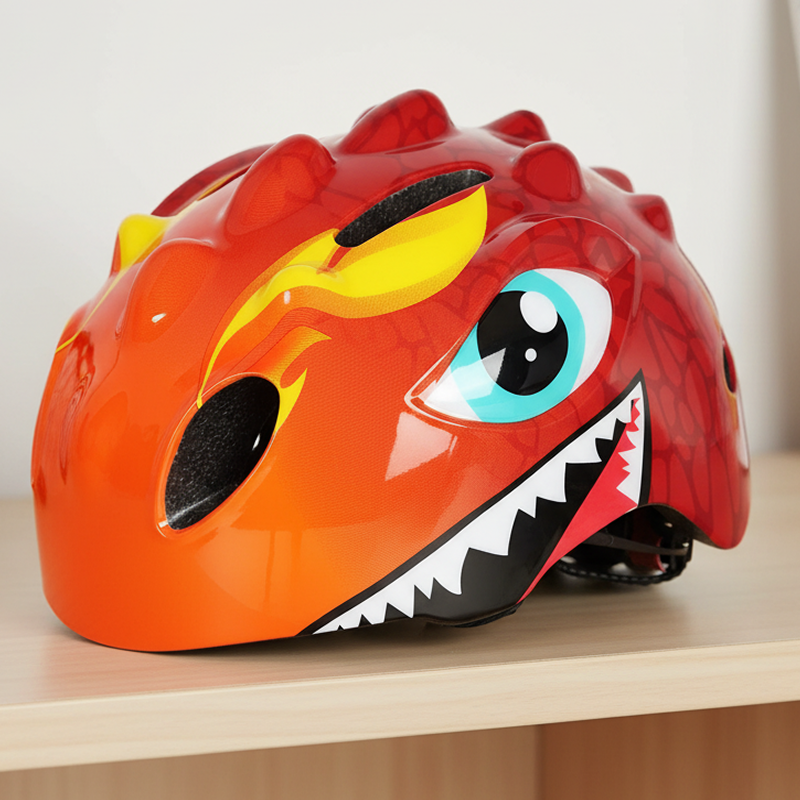 bicycle helmet, cycling helmet, road bike helmet, mtb helmet, dinosaur helmet, cartoon helmet